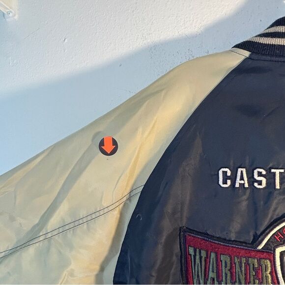 Warner Bros Store Jacket Large Cast Crew Blue Hollywood Varsity Looney Tunes VTG - Picture 13 of 16